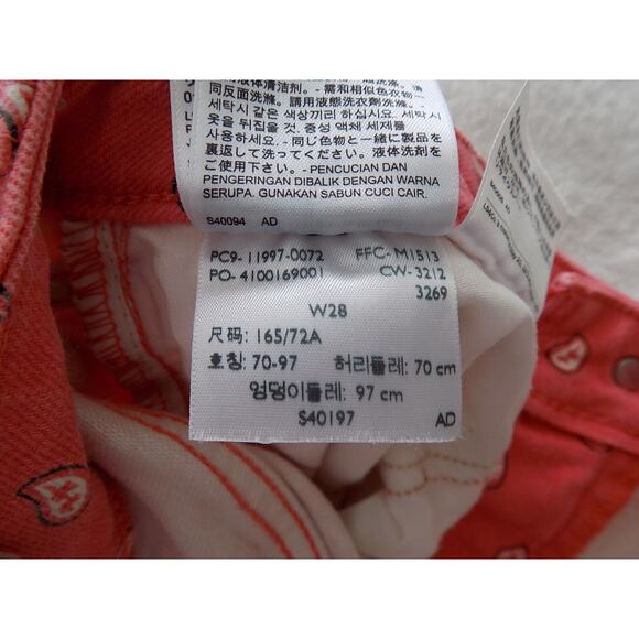 Levi's 535 legging silver tab coral paisley size 27. - Picture 8 of 9